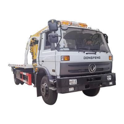 Dongfeng 4X2 Flat Bed Tow Wrecker Truck with 4tons 3tons 5tons 6tons Crane