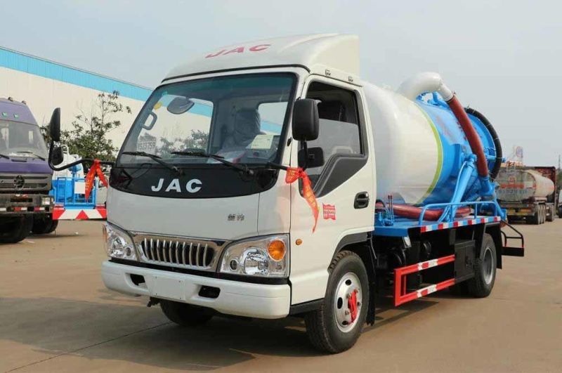 JAC 5000 Liters 4*2 Septic Sewer Cleaning Sludge Tank Fecal Waste Vacuum Sewage Suction Truck