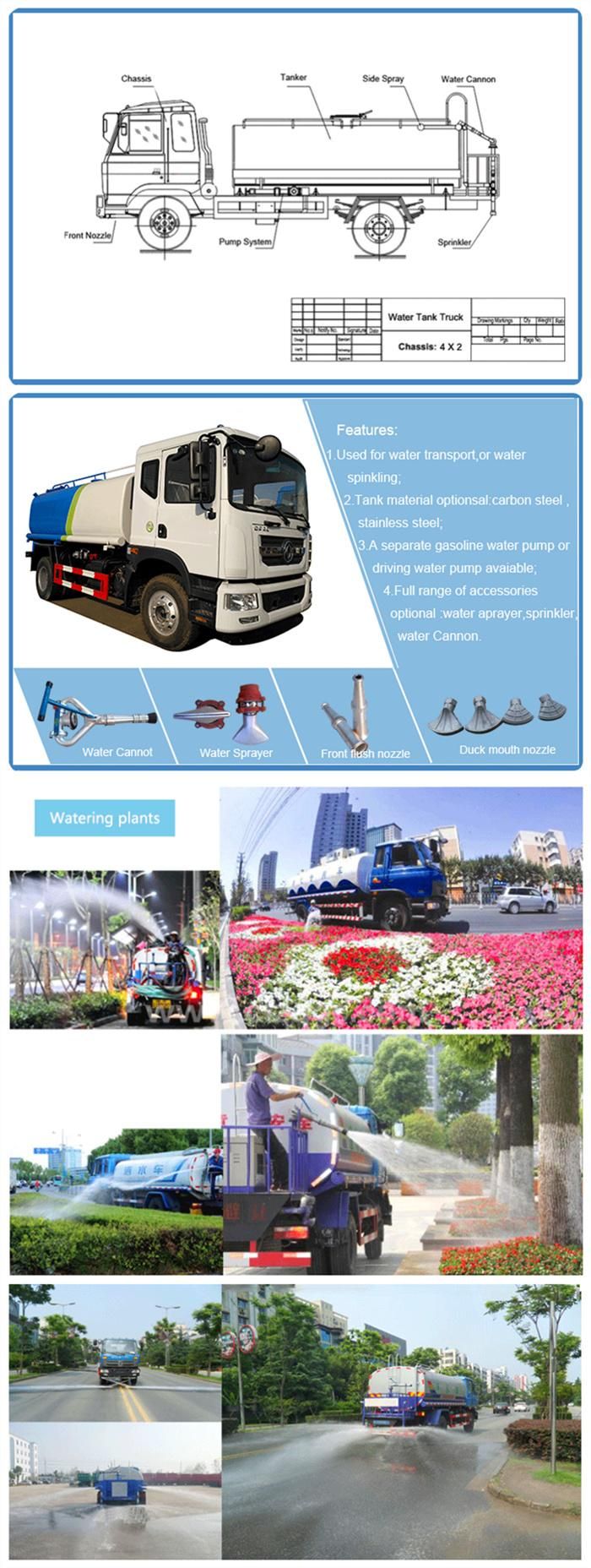 Dongfeng 10000L 12000L 10cbm 12cbm Offroad 4X4 Water Tank Sprinkler Truck