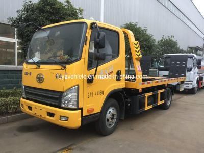 Chinese FAW 4X2 6mt 6 Tons 6ton Platform Road Rescue Towing Truck