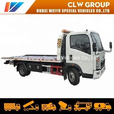 Popular Chinese Sinotruk HOWO 4X2 Platform Towing Truck 4t Flatbed Road Rescue Wrecker Truck