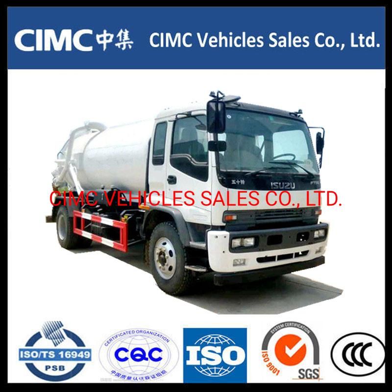 China Isuzu F Series Ftr 4*2 Sewage Vehicles Vacuum Sewage Suction 10000 Liters