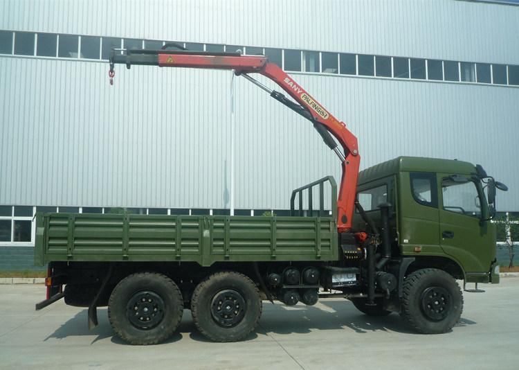 Dongfeng 6X6 off-Road Truck with 5 to 6.3 Ton Knuckle Arm Crane for Sale