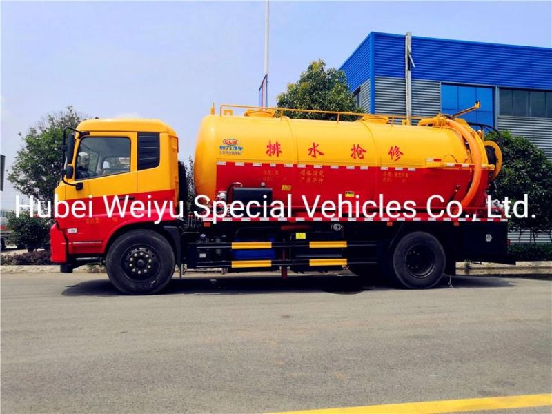 Weiyu Truck Sewer Cleaning Sewage Suction Truck 13, 000 Liters Vacuum Pump High Pressure Washing Truck