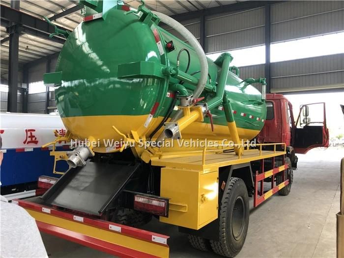 Dongfeng Vacuum Sewage Suction Truck 10, 000 Liters Septic Tanker Sewer Cleaning Sludge Tank Fecal Waste Sewage Suction Truck