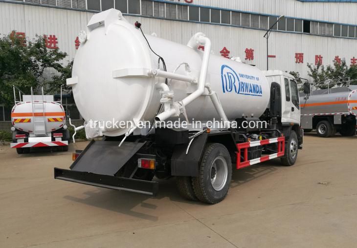 Isuzu 10m3 12m3 Left Hand Drive 4*2 Sewer Scavenger Tanker Truck