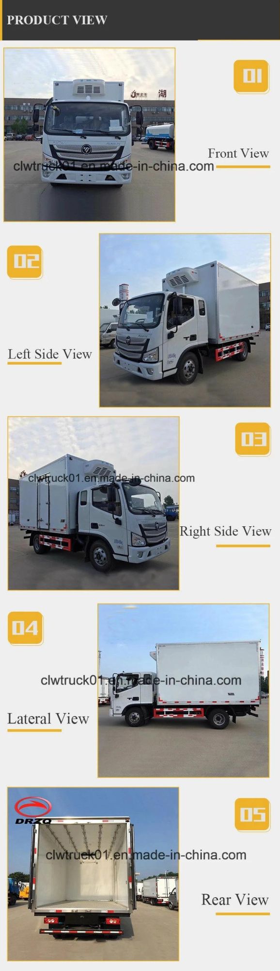 China Foton Ice Cream Forzen Food 4X2 Refrigerator Truck