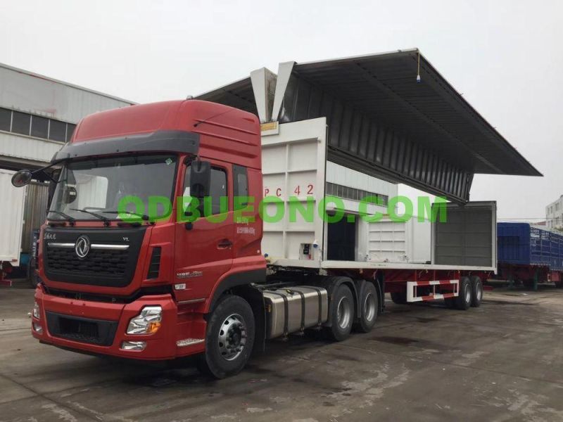 CKD Customized Bueno Brand Wing Opening Van Truck Body for Sale 3 Axle Semi Trailer