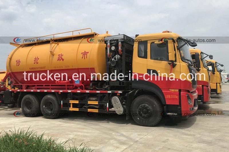 Heavy Duty Dongfeng Tianlong 6X4 16cbm High Pressure Jetting Sewer Cleaning Vacuum Sewage Suction Trucks