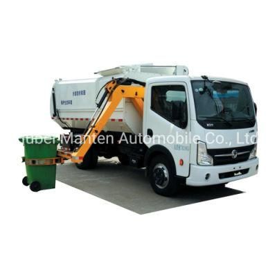 China Brand Dongfeng 8cbm 8m3 Robot Hand Loading Garbage Truck Robotic Arm Dumps Trash Into Side Robotic Arm Lifting Garbage Truck