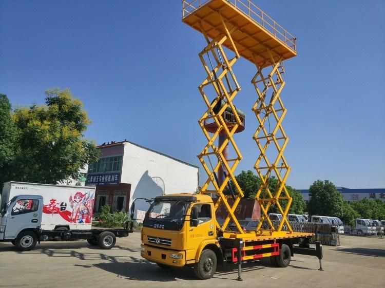 Double Hydraulic Scissor Work Aerial Operation Platform High Work Truck