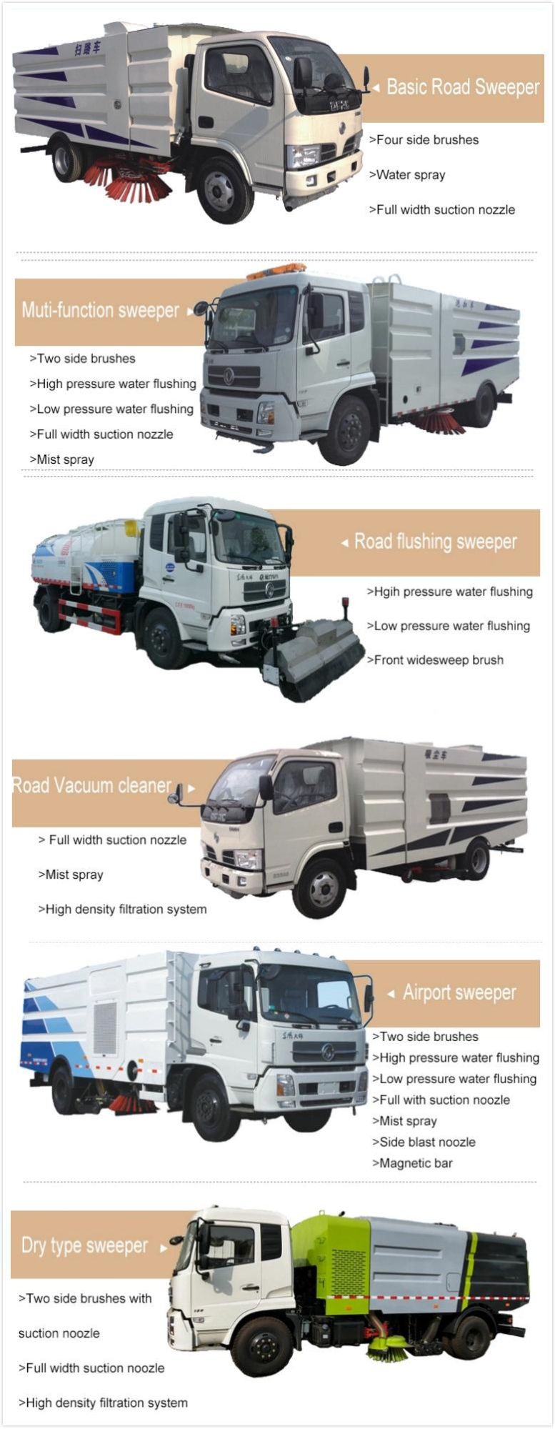 Donfeng 4X2 Street Cleaner Road Sweeper