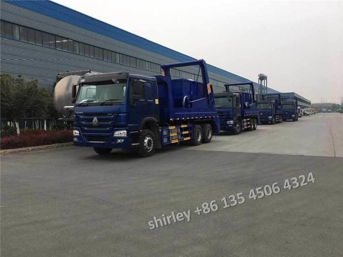 Rhd Sinotruk HOWO 6X4 12cbm 10tons Skip Loader Garbage Waste Collection Truck Manufacturer