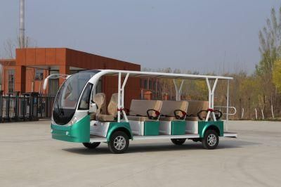 High Efficiency 4kw Electric Sightseeing Car 14 Passenger Shuttle Bus From OEM Factory