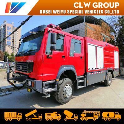 HOWO 4X2 6000L 6ton Water and Foam Tanker Fire Truck Emergency Rescue Fire Fighting Truck