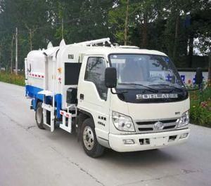 5cbm Foton Forland Euro 4 Petrol Gasoline Hook Arm Lifting Type Garbage Truck