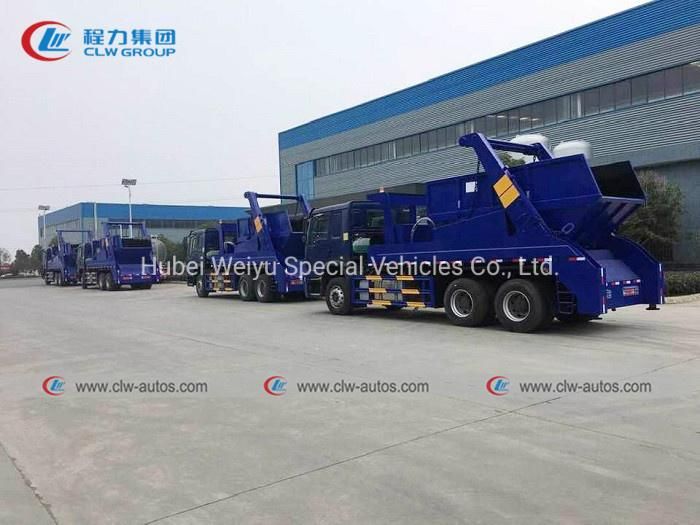 China Sino HOWO 6*4 Skip Loader Rubbish Transfer Vehicles 12cbm 12, 000liters Swing Arm Garbage Truck Waste Collector Truck
