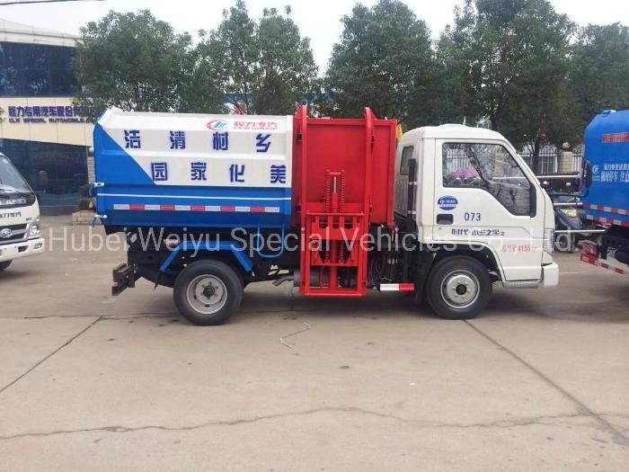 China Factory Price Foton 6000liters 6cbm Side Loading Hanging Barrel Garbage Truck