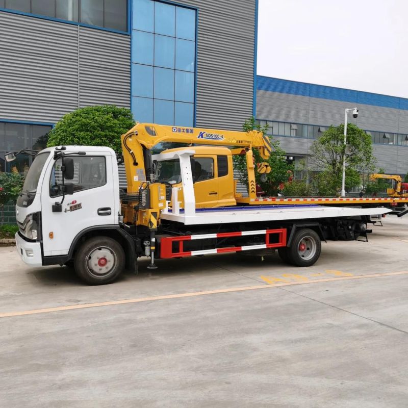 Dongfeng Tow Truck with Crane 4*2 5ton Towing Truck with Crane Road Recovery Wrecker