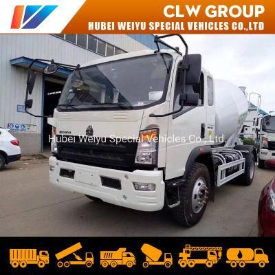 China Hot Sale HOWO 4*2 Construction Mixing Vehicles 7cbm 7000liters Mobile Cement Concrete Mixer Truck