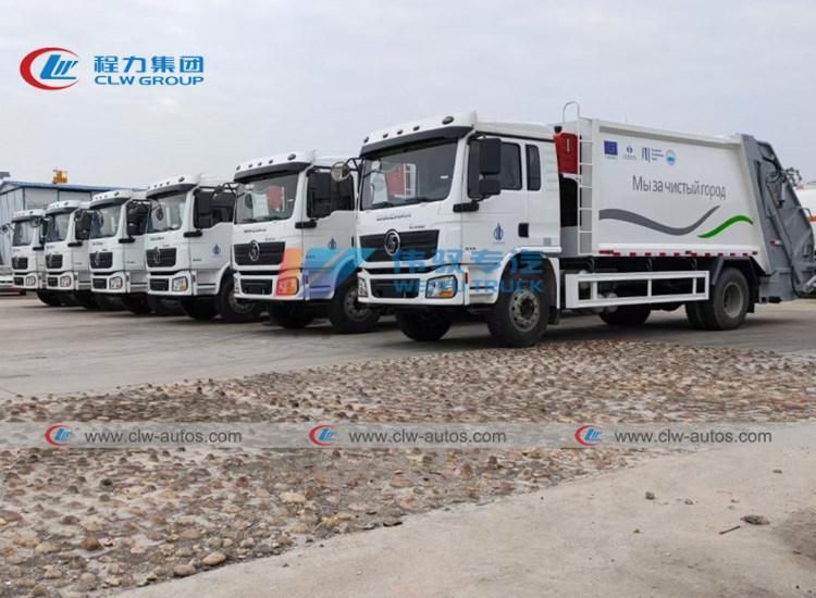 China 6 Wheels 4X2 14cbm 14m3 Compressed Garbage Transport Truck Rear Loader Shacman Garbage Compactor Truck for Kazakhstan