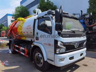 Dongfeng 5cbm Septic Tank Truck 6000liters Vacuum Suction Truck 6cbm Sewage Suction Truck