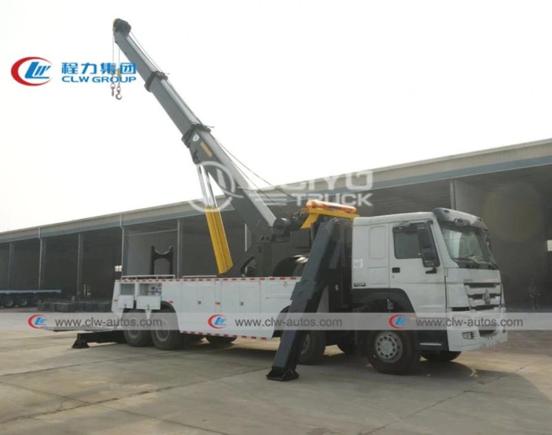 Sinotruk HOWO 8X4 12 Wheeler 30tons 30 Tons Rotation Boom Wrecker Towing Break-Down Bus Tow Truck Road Recovery Truck
