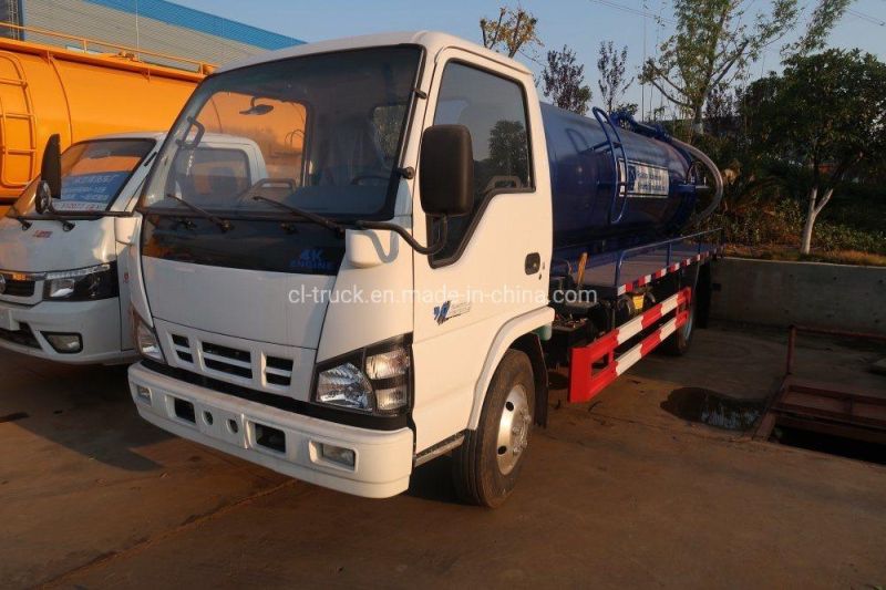 Factory Selling Janpan 3-5cbm I Suzu Vacuum Sewage Drainage Pump Truck High Pressure Vacuum Suction Truck