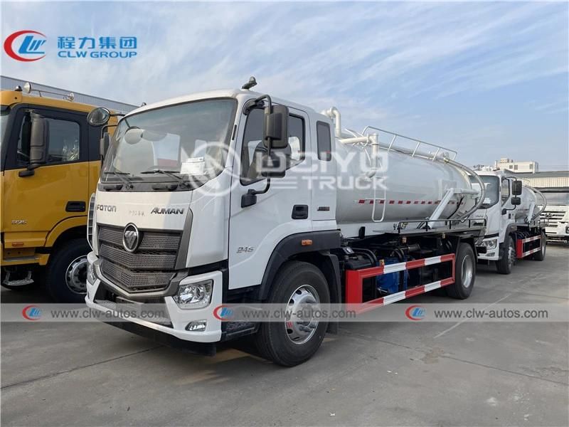 Foton 8000liters 8cbm 8tons Vacuum Sewage Suction Truck Septic Tank Truck for Sanitation Services