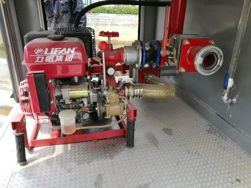 Dongfeng Gasoline Portable Pump Fire Truck with 1.5 Cbm Water Tank