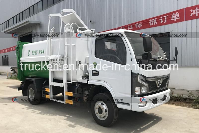 Dongfeng 4X2 Small Side Loader Bin Lifting Refuse Collection Food Waste Compactor Vehicle Garbage Truck with Hanging Bucket