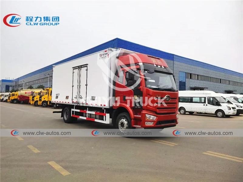 10tons FAW 4X2 Refrigerated Van Truck Refrigerator Vehicle with Carrier Hanxue Thermo King Freezer Unit