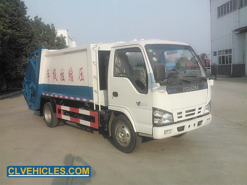 Isuzu 6 Wheelers Rear Bin Lifter Garbage Compactor Truck