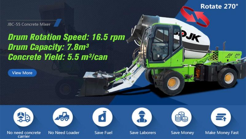 5.5m3 Self Loading Mobile Truck Concrete Mixer Truck for Sale