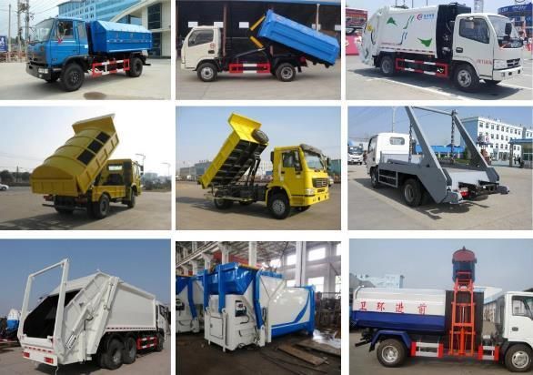 China Dongfeng 4cbm Roll off Refuse Collector Truck Hook Lift Garbage Truck