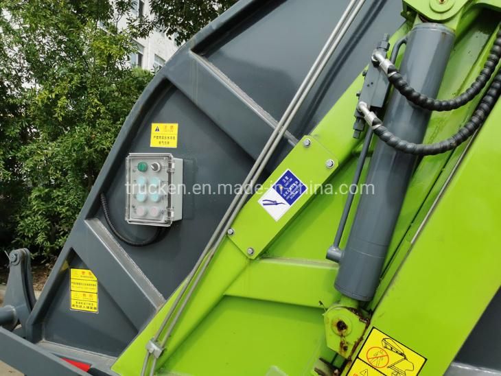 Small 4cbm 5cbm Forland Inner City Garbage Compactor Truck for Steel Container Plastic Trash Bin Lifting with Hydraulic Dumping