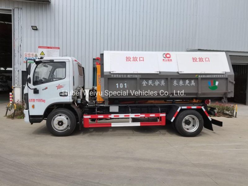 Dongfeng Brand Hook Arm Garbage Truck Suitable Multi Garbage Box Renovation Garbage Truck