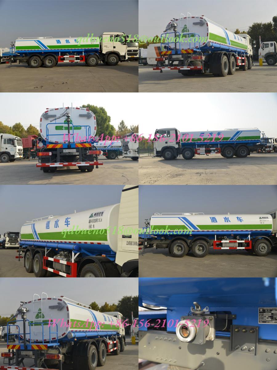 New Cheap New Sinotruck Euro2 371HP 6X4 20000L 25000L Water Tank Truck HOWO Water Sprinkler Bowser Tanker and Used Water Truck Trucks Price