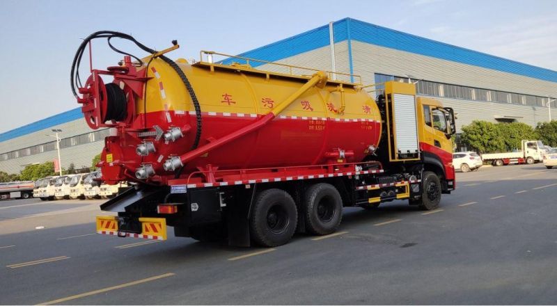 Customized 6X4 Heavy Duty Sewage Suction Truck with High Pressure Cleaning Function