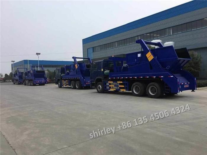 Rhd Sinotruk HOWO 6X4 12cbm 10tons Skip Loader Garbage Waste Collection Truck Manufacturer