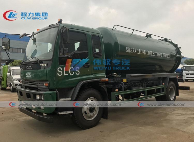 Japan Ftr High Pressure Vacuum Fecal Suction Vehicle 12000liters Sewage Sewer Cleaning Truck