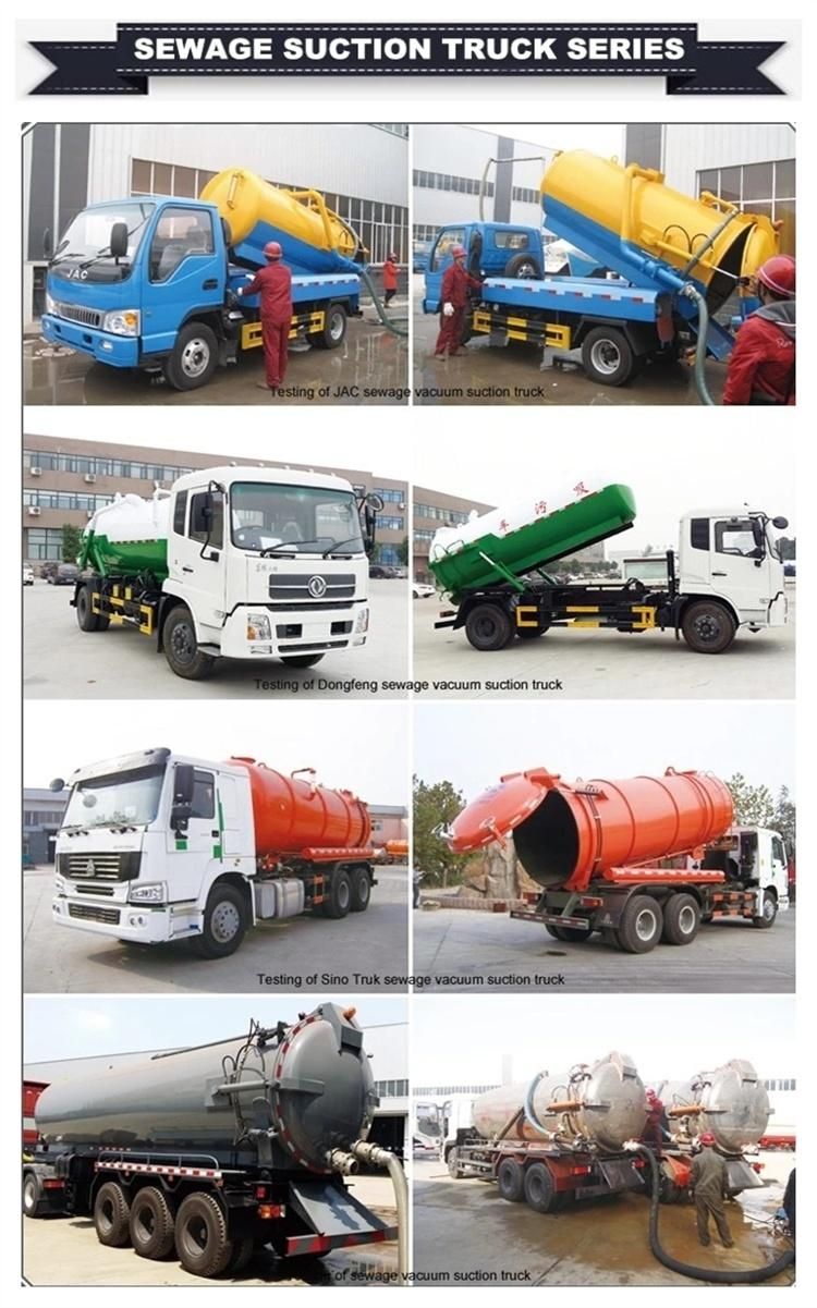 10, 000 Litters Combined Vacuum Suction Jetting Tankers Mounted on Truck 6, 000 Litters for Fresh Water 4, 000 Litters for Sludge