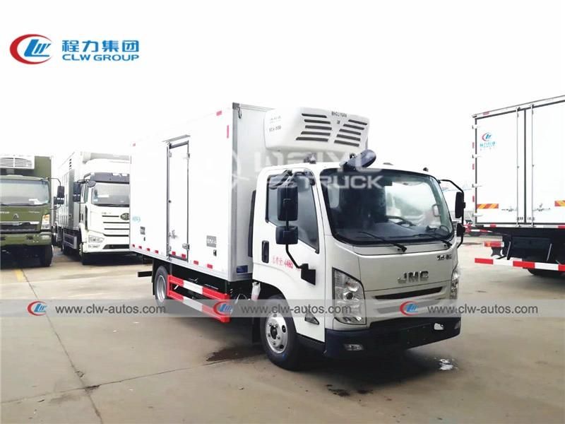 3tons 5tons Jmc 4X2 Refrigerated Van Truck Refrigerator Freezer Truck for Carbonated Drinks with Thermo King