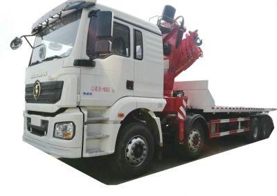 Heavy Car Carrier Flatbed Truck Mounted 10 Ton Knuckle Crane - Shacman F3000, L3000, M3000, H3000 Reovery Wrecker