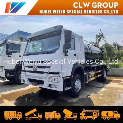 12cbm-16cbm HOWO Vacuum Suction Truck with Water High Pressure Cleaning Truck