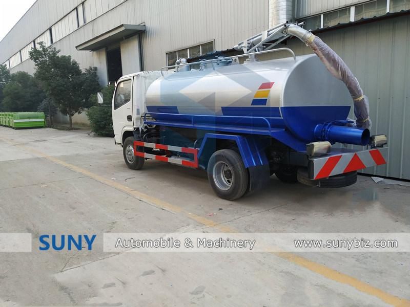 Mini 4000 Liters Dongfeng Fecal Vacuum Suction Tanker Truck for Sale