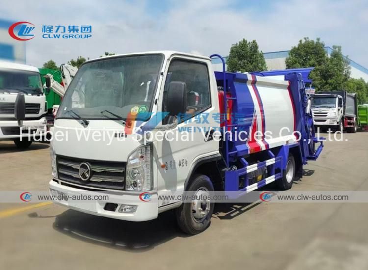 Dongfeng 4X2 120HP 6m3 3tons Container Compression Garbage Collection Sanitation Compressed Garbage Refuse Compactor Truck