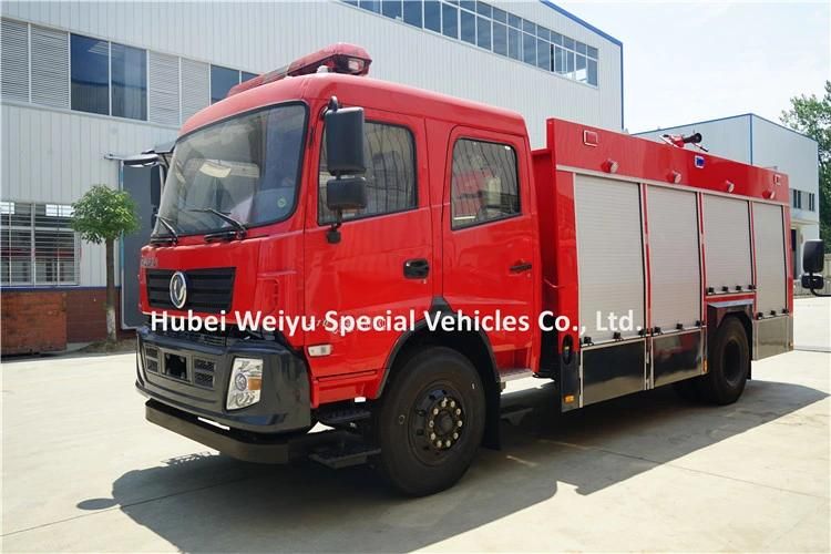 Diesel Engine 6 Wheel Dongfeng 6000kg Water Fire Brigade Truck 6tons Water Tank Fire Truck